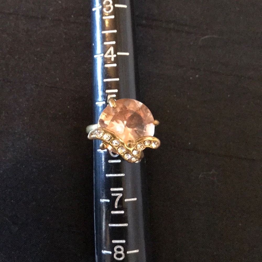 Costume Gold Pink with cubic zirconia Ring